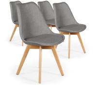Menzzo cy1602fabricgrey Conor - Juego de 4 sillas escandinavas (46 x 45 x 79 cm), Color Gris