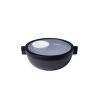 Mepal - Fiambrera bento Vita - Fiambrera con compartimentos - Recipiente adicional con tapa, recipiente para aliño y bandeja - Bento box - Bol para ensaladas - Nordic black