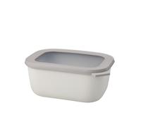 Mepal - Multi Bowl Cirqula Rectangular - Recipientes para Alimentos con Tapa - Adecuado como Fiambrera Hermética para Frigorífico, Microondas y Congelador - Tapers para Comida - 1500 ml - Nordic white