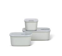 Mepal - Caja de comida fresca EasyClip 3-Partes - Caja de almacenamiento con tapa y cierre de clic - Apto para el microondas, el horno y el congelador - 2 x 450 ml + 1000 ml - Nordic white