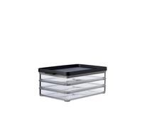 Mepal - Contenedor para Embutidos Omnia con 3 Capas - Caja para Deli - Almacenamiento de Salchichas y Fiambres - 3 Cajas Separadas para Organizar el Frigorífico - 3 x 500 ml - Black