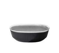 Mepal - Cuenco para servir con tapa Silueta - Apto para lavavajillas y microondas - Plato para ensaladas - Platos para tapas - Vajilla - 4000 ml - Nordic black