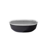 Mepal - Cuenco para servir con tapa Silueta - Apto para lavavajillas y microondas - Plato para ensaladas - Platos para tapas - Vajilla - 4000 ml - Nordic black