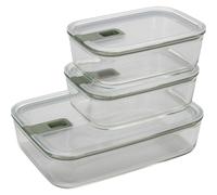 Mepal Easy Clip Set de 3 recipientes de vidrio para alimentos, Nordic Sage