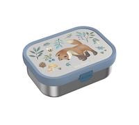 Mepal - Fiambrera Bento de Acero Inoxidable Campus - Caja Bento para Niños - Fiambrera con Compartimentos y Tenedor - Caja con Cierre de Clip - Apto para Lavavajillas - 750 ml - Forest Friends
