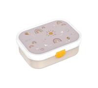 Mepal - Fiambrera Campus - Bento Box para Niños - Lonchera con Compartimento y Tenedor - Fiambrera con Cierre de Clip - Sin BPA y apta para Lavavajillas - 750 ml - Sunshine & Rainbow