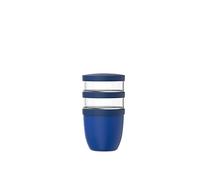 Mepal - Fiambrera de 3 piezas Ellipse - Práctico Vaso para Yogur y Muesli - Espacio para Aperitivos y Aderezos - Apto para Congelador, Microondas y Lavavajillas - 500 + 200 + 200 ml - Vivid blue