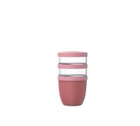 Mepal - Fiambrera de 3 piezas Ellipse - Práctico Vaso para Yogur y Muesli - Espacio para Aperitivos y Aderezos - Apto para Congelador, Microondas y Lavavajillas - 500 + 200 + 200 ml - Vivid mauve