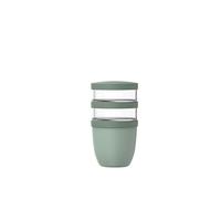 Mepal - Fiambrera de 3 piezas Ellipse - Práctico Vaso para Yogur y Muesli - Espacio para Aperitivos y Aderezos - Apto para Congelador, Microondas y Lavavajillas - 500 + 200 + 200 ml - Nordic sage