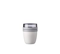 Mepal - Fiambrera Ellipse Mini - Práctico Vaso para Yogur y Muesli - Compartimentos separados para Porta Alimentos - Apto para Congelador, Microondas y Lavavajillas - 300 ml + 120 ml - White