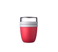 Mepal - Fiambrera Ellipse - Práctico Vaso para Yogur y Muesli - Compartimentos separados para Porta Alimentos - Apto para Congelador, Microondas y Lavavajillas - 500 ml + 200 ml - Nordic Red