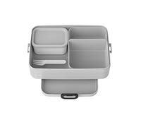 Mepal Fiambrera grande Take A Break - Bento con compartimentos - Para 2 sándwiches o 4 rebanadas de pan - Apto para microondas - Gris