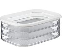 Mepal Fiambrera Modula de 3 capas, color blanco, 1650 ml, para el frigorífico, para guardar embutidos y productos cárnicos, 3 recipientes de almacenamiento separados, apto para lavavajillas