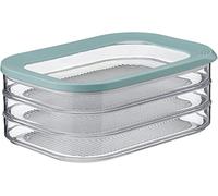 Mepal Fiambrera Modula de 3 capas verde nórdico/verde - 1650 ml - Caja para guardar embutidos y carnes - 3 recipientes de almacenamiento separados - Apto para lavavajillas