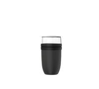 Mepal - Fiambrera XL Ellipse - Práctico Vaso para Yogur y Muesli - Compartimentos Separados para Yogur y Muesli - Apto para Congelador, Microondas y Lavavajillas - 750 + 300 ml - Nordic black