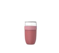 Mepal - Fiambrera XL Ellipse - Práctico Vaso para Yogur y Muesli - Compartimentos Separados para Yogur y Muesli - Apto para Congelador, Microondas y Lavavajillas - 750 + 300 ml - Vivid mauve