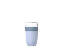 Mepal - Fiambrera XL Ellipse - Práctico Vaso para Yogur y Muesli - Compartimentos Separados para Yogur y Muesli - Apto para Congelador, Microondas y Lavavajillas - 750 + 300 ml - Nordic blue
