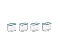 Mepal Juego de 4 recipientes de almacenamiento con tapa, recipientes rectangulares, organizadores de cocina, de plástico, herméticos, 4 x 1000 ml, verde nórdico