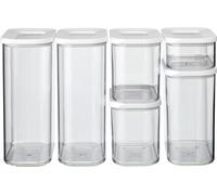 Mepal - Juego de 6 recipientes Modula - Contenedores de almacenamiento con tapa - Organizadores de cocina y recipientes para alimentos - Apilables y herméticos - 2 x 2000 ml, 2 x 1000 ml, 1 x 1500 ml 
