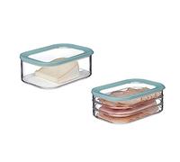 Mepal Juego de cajas de queso y salchichas, color verde nórdico, juego de contenedores de almacenamiento con tapa, contenedor de almacenamiento de alimentos con inserto anticondensación, hermético y