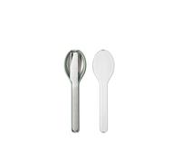 Mepal - Juego de Cubiertos de 3 Piezas Ellipse - Cuberteria para llevar - Consta de cuchillo, tenedor y cuchara - Set de Cubiertos con Estuche de Viaje - Acero Inoxidable - Nordic Sage
