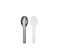 Mepal - Juego de Cubiertos de 3 Piezas Ellipse - Cuberteria para llevar - Consta de cuchillo, tenedor y cuchara - Set de Cubiertos con Estuche de Viaje - Acero Inoxidable - Nordic Black