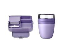 Mepal Juego de fiambrera para llevar - Incluye fiambrera - Fiambrera grande con caja Bento Box - Fiambrera para pequeños aperitivos y sobras - Fiambrera para adultos - Fiambrera con compartimentos