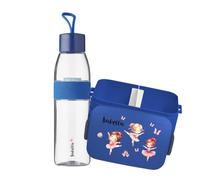 Mepal Juego de fiambrera personalizada, fiambrera con separador, botella de agua Ellipse de 500 ml, bailarina (azul oscuro medio)