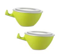 Mepal Loomm ESS - Cuenco (porcelana y plástico, 2 unidades), color verde