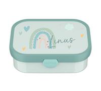 Mepal Lunchbox Campus personalizada, fiambrera arcoíris para niños con compartimentos, fiambrera con nombre estampado en colores (menta)