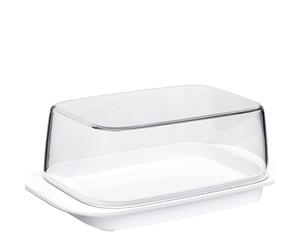 Mepal - Mantequillera - White - para 250 gr de manteca - tapa transparante - encaja exactamente en la puerta de la nevera - apta para el lavavajillas