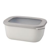 Mepal - Multi Bowl Cirqula Rectangular - Recipientes para Alimentos con Tapa - Adecuado como Fiambrera Hermética para Frigorífico, Microondas y Congelador - Tapers para Comida - 1500 ml - Nordic white