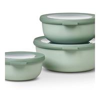 Mepal - Multi Bowl Cirqula Redondo 3-Partes - Caja de Almacenamiento de Alimentos con Tapa - Caja de Almacenamiento Hermética para Nevera y Microondas - 350 ml, 750 ml & 1250 ml - Nordic sage