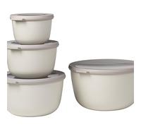 Mepal - Multi Bowl Cirqula Redondo 4-Partes - Caja de Almacenamiento de Alimentos con Tapa - Caja de Almacenamiento Hermética para Nevera y Microondas - 500, 1000, 2000 & 3000 ml - Nordic white