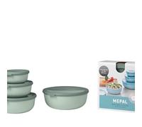 Mepal - Multi Bowl Cirqula Redondo 4-Partes - Caja de Almacenamiento de Alimentos con Tapa - Caja de Almacenamiento Hermética para Nevera y Microondas - 350, 750, 1250 & 2250 ml - Nordic sage