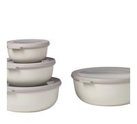 Mepal - Multi Bowl Cirqula Redondo 4-Partes - Caja de Almacenamiento de Alimentos con Tapa - Caja de Almacenamiento Hermética para Nevera y Microondas - 350, 750, 1250 & 2250 ml - Nordic white