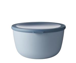 Mepal - Multi Bowl Cirqula Redondo - Recipientes para Alimentos con Tapa - Adecuado como Fiambrera Hermética para Frigorífico, Microondas y Congelador - Tapers para Comida - 3000 ml - Nordic blue