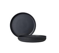 Mepal - Plato de desayuno 4 piezas Silueta - Apto para lavavajillas y microondas - Platos de plástico - Platos llanos - Vajilla - 23 cm - Nordic black