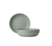 Mepal - Plato hondo 4 piezas Silueta - Apto para lavavajillas y microondas - Platos de plástico - Platos llanos - Vajilla - 21 cm - Nordic sage