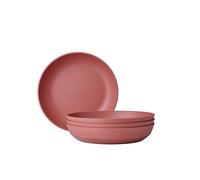 Mepal - Plato hondo 4 piezas Silueta - Apto para lavavajillas y microondas - Platos de plástico - Platos llanos - Vajilla - 21 cm - Vivid mauve
