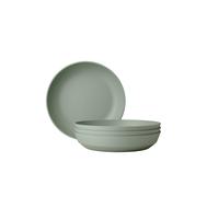 Mepal - Plato hondo 4 piezas Silueta - Apto para lavavajillas y microondas - Platos de plástico - Platos llanos - Vajilla - 21 cm - Nordic sage