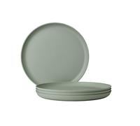 Mepal - Plato llano 4 piezas Silueta - Apto para lavavajillas y microondas - Platos de plástico - Platos llanos - Vajilla - 26 cm - Nordic sage