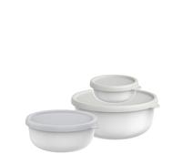 Mepal - Recipientes microondas 3-Partes Lumina - Recipientes alimentarios con tapa aptos para la nevera, el congelador, horno de vapor, microondas y lavavajillas - 250 + 750 + 1500 ml - White