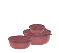 Mepal - Recipientes microondas 3-Partes Lumina - Recipientes alimentarios con tapa aptos para la nevera, el congelador, horno de vapor, microondas y lavavajillas - 250 + 750 + 1500 ml - Vivid mauve