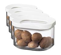 Mepal - Recipientes para Alimentos Modula Mini - Caja de almacenamiento Transparente con Tapa - Organizador de Cocina y Caja de Almacenamiento de Plástico - Apilable y Hermético - 175 ml - White