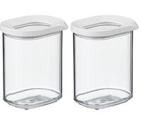 Mepal - Recipientes para Alimentos Modula Mini - Caja de almacenamiento Transparente con Tapa - Organizador de Cocina y Caja de Almacenamiento de Plástico - Apilable y Hermético - 375 ml - White