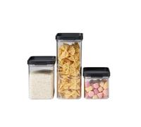 Mepal - Juego de 3 Cajas de Almacenaje Omnia - Cajas de Almacenaje con Tapa Aptas para el Armario y la Estantería de la Cocina - Almacenaje y Organización - 700 ml, 1100 ml y 2000 ml - Black