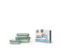 Mepal - Multi Bowl Cirqula Rectengular 3-Partes - Caja de Almacenamiento de Alimentos con Tapa - Caja de Almacenamiento Hermética para Nevera y Microondas - 500 ml, 1000 ml & 2000 ml - Nordic sage