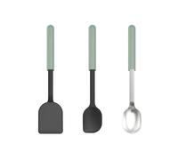 Mepal - Set Cocina 3 pzas (Espátula + Cuchara Mezcladora + Cuchara Servir) Chef it - Para Utensilios Antiadherentes - Resistente al Calor - Apto para Lavavajillas - Utensilios de Cocina - Nordic sage