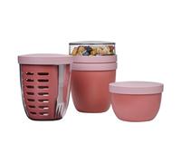 Mepal - Set promocional tarros elipse 3 piezas - Tarro de almuerzo 500 + 200 ml, tarro de fruta 600 ml, tarro de aperitivos 350 ml, recipiente para comer, tarro de yogur, vaso para llevar - Apto para